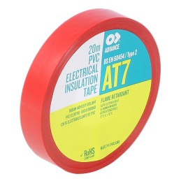 10 Reel of 1 - AT7 Advance Tapes AT7 Red PVC Electrical Tape, 19mm x 20m