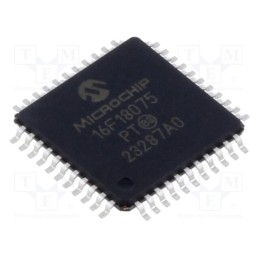 10 pcs : PIC16F18075-E/PT - IC: PIC microcontroller, 14kB, 32MHz, 1.8÷5.5VDC, SMD, TQFP44