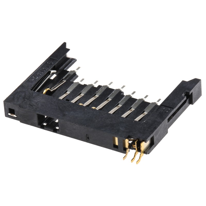 1 pcs - Yamaichi 9 Way Right Angle SD Card Memory Card Connector With Solder Termination