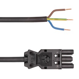 1 pcs - LED2WORK 240100 Series Connection Line With GST18i3 Socket, L, N, PE-Pole, Female, Cable Mount, 16A
