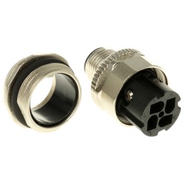 1 pcs - binder Circular Connector, 4 Contacts, Panel Mount, M12 Connector, Plug, Male, IP67, 813 Series