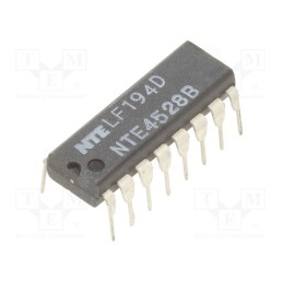 10 pcs : NTE4528B - IC: digital, monostable,multivibrator,resettable, Ch: 2, IN: 2