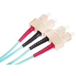 1 pcs - RS PRO SC to SC Duplex Multi Mode OM4 Fibre Optic Cable, 900μm, Blue, 1m