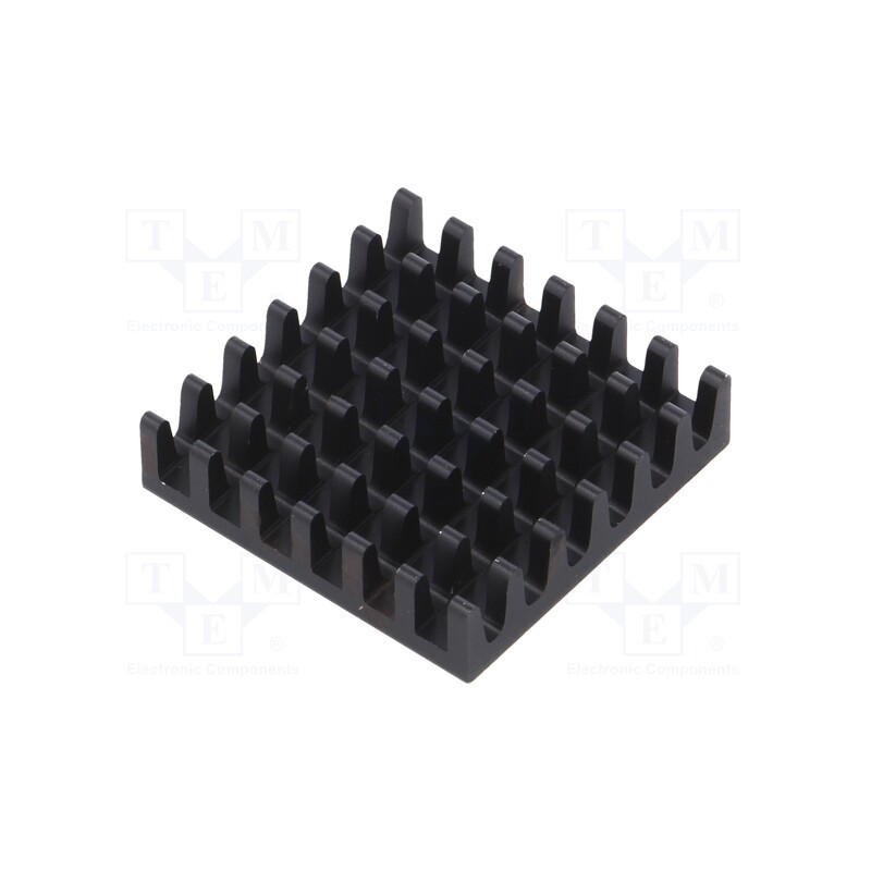 10 pcs : 625-25ABT4E - Heatsink: extruded, grilled, BGA, black, L: 25mm, W: 25mm, H: 6.6mm