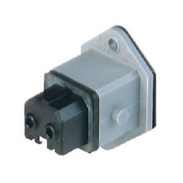 100 pcs - Hirschmann, ST IP54 Black, Grey Panel Mount 2P + E Industrial Power Socket, Rated At 16A, 250 V