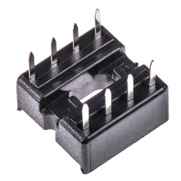 100 pcs - ASSMANN WSW 2.54mm Pitch Vertical 8 Way, Through Hole Stamped Pin Open Frame IC Dip Socket, 1A