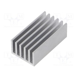10 pcs : SK 653 37,5 AL - Heatsink: extruded, grilled, aluminium, L: 37.5mm, W: 21mm, H: 14mm