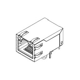 1 pcs - Molex 48025 Series Female RJ45 Connector, Through Hole, Cat5, Cat5e