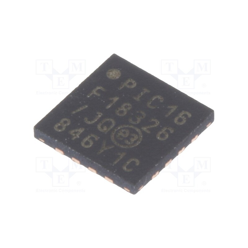 10 pcs : PIC16F18326-I/JQ - IC: PIC microcontroller, 26kB, 32MHz, 2.3÷5.5VDC, SMD, UQFN16,