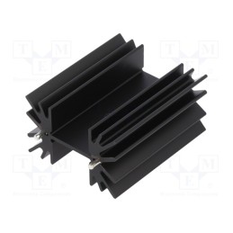10 pcs : 657-20ABEP - Heatsink: extruded, H, TO220, black, L: 41.9mm, W: 50.8mm, H: 25.4mm