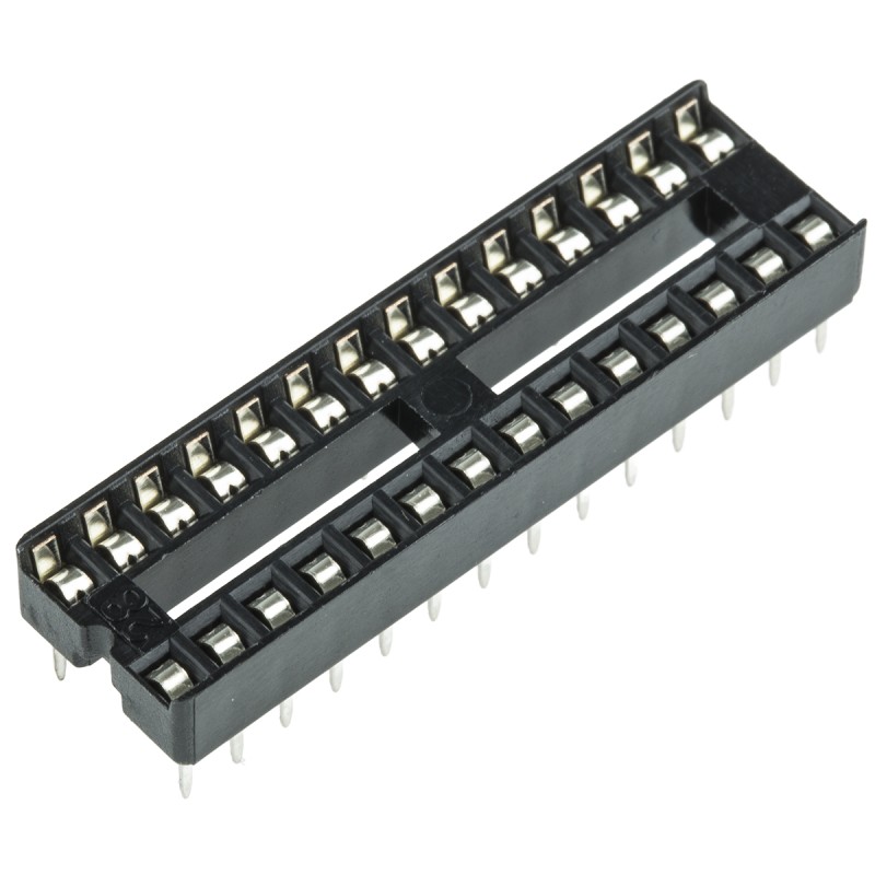 250 pcs - ASSMANN WSW 2.54mm Pitch Vertical 28 Way, Through Hole Stamped Pin Open Frame IC Dip Socket, 1A