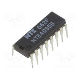 10 pcs : NTE4035B - IC: digital, 4bit,shift register, Ch: 4, CMOS, THT, DIP16, 3÷18VDC