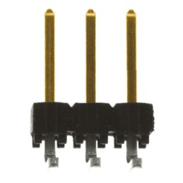 10 pcs - TSW-103-08-L-S-RA Samtec TSW Series Right Angle Through Hole Pin Header, 3 Contact(s), 2.54mm Pitch, 1 Row(s), Unshroud