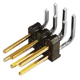 10 pcs - TSW-103-08-L-D-RA Samtec TSW Series Right Angle Through Hole Pin Header, 6 Contact(s), 2.54mm Pitch, 2 Row(s), Unshroud