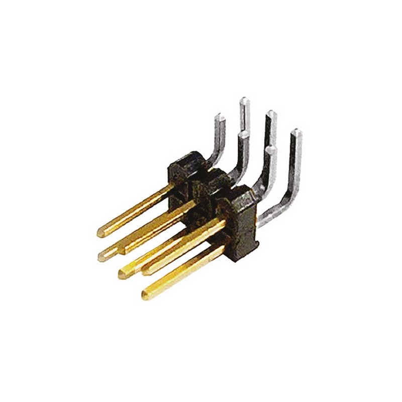 10 pcs - TSW-103-08-L-D-RA Samtec TSW Series Right Angle Through Hole Pin Header, 6 Contact(s), 2.54mm Pitch, 2 Row(s), Unshroud