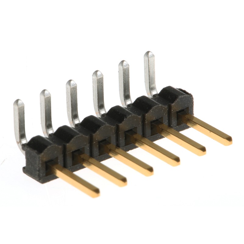 10 pcs - TSW-106-08-L-S-RA Samtec TSW Series Right Angle Through Hole Pin Header, 6 Contact(s), 2.54mm Pitch, 1 Row(s), Unshroud