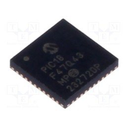 10 pcs : PIC18F47Q43-I/MP - IC: PIC microcontroller, 128kB, 64MHz, I2C,SPI x2,UART x5, SMD