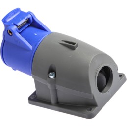 1 pcs - ABB, Easy & Safe IP44 Blue Wall Mount 2P + E Right Angle Industrial Power Socket, Rated At 16A, 230 V