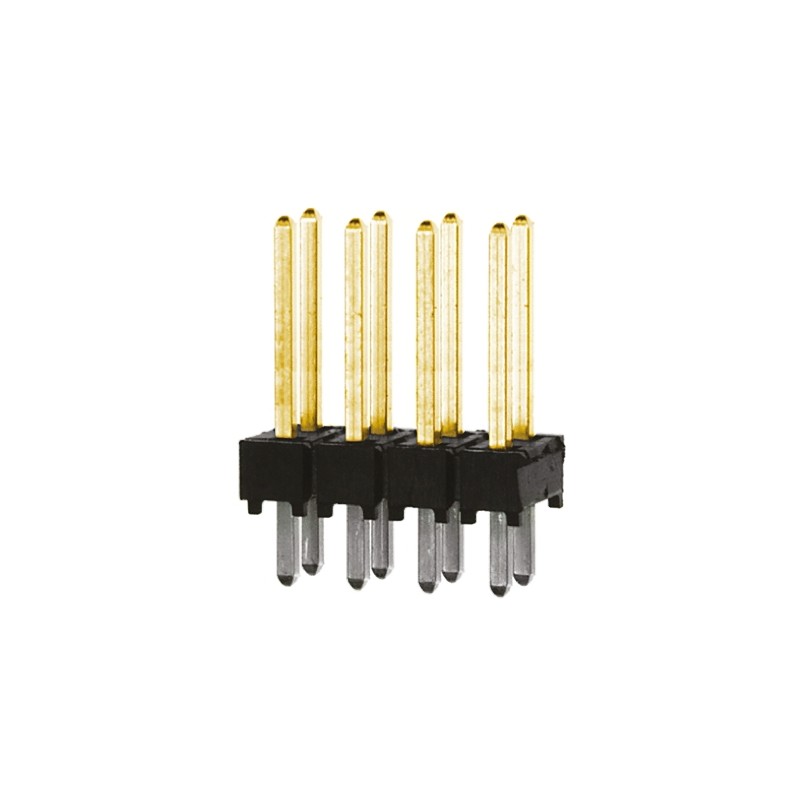 10 pcs - TSW-104-14-L-D Samtec TSW Series Straight Through Hole Pin Header, 8 Contact(s), 2.54mm Pitch, 2 Row(s), Unshrouded