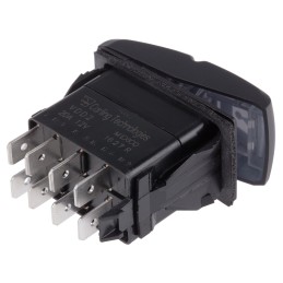 1 pcs - Carling Technologies Illuminated DPST, On-(On) Rocker Switch Panel Mount