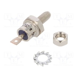 10 pcs : ZB25A 1200V - Diode: rectifying, 1.2kV, 1.3V, 25A, anode to stud, DO5, M5,