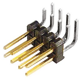 10 pcs - TSW-104-08-L-D-RA Samtec TSW Series Right Angle Through Hole Pin Header, 8 Contact(s), 2.54mm Pitch, 2 Row(s), Unshroud
