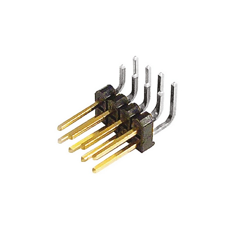 10 pcs - TSW-104-08-L-D-RA Samtec TSW Series Right Angle Through Hole Pin Header, 8 Contact(s), 2.54mm Pitch, 2 Row(s), Unshroud
