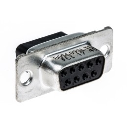 10 pcs - 865609SLTLF Amphenol ICC 8656 9 Way Cable Mount D-sub Connector Socket, 2.74mm Pitch