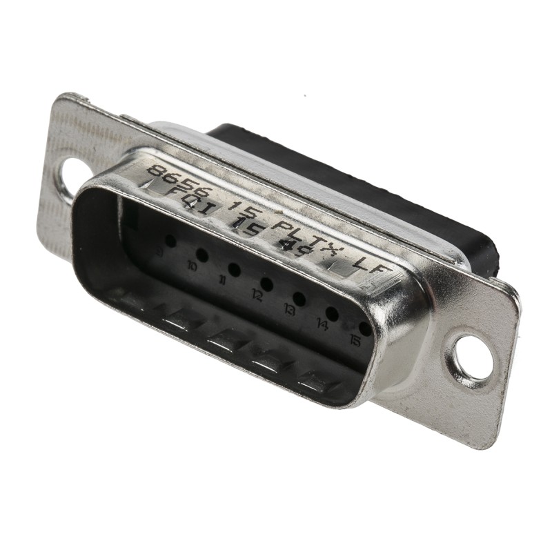 10 pcs - 865615PLTXLF Amphenol ICC 8656 15 Way Cable Mount D-sub Connector Plug, 2.74mm Pitch
