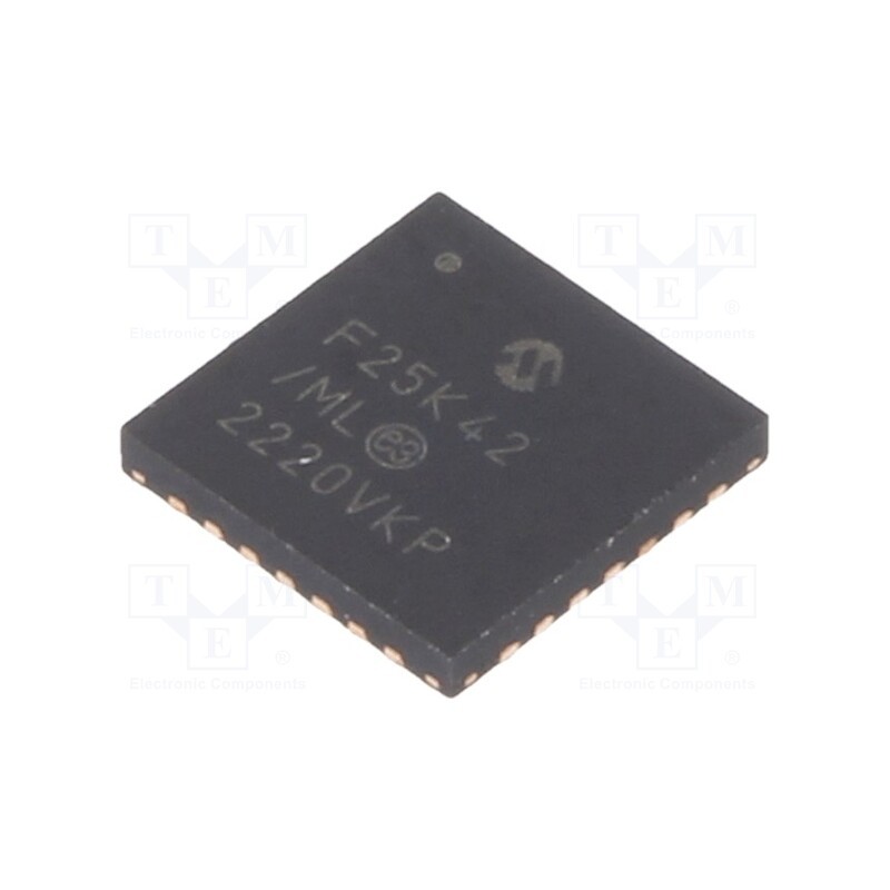 10 pcs : PIC18F25K42-E/ML - IC: PIC microcontroller, 64MHz, 2.3÷5.5VDC, SMD, QFN28, PIC18,