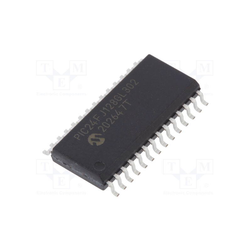10 pcs : PIC24FJ128GL302-I/SO - IC: PIC microcontroller, 128kB, 32MHz, SMD, QFN28, PIC24, 8kBSRAM