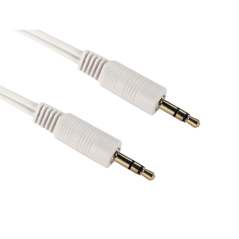 10 pcs - RS PRO Male 3.5mm Stereo Jack to Male 3.5mm Stereo Jack Aux Cable, White, 500mm
