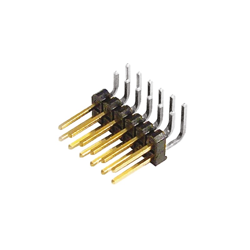 10 pcs - TSW-106-08-L-D-RA Samtec TSW Series Right Angle Through Hole Pin Header, 12 Contact(s), 2.54mm Pitch, 2 Row(s), Unshrou