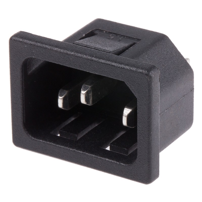 20 pcs - RS PRO C14 Snap-In IEC Connector Male, 10A, 250 V