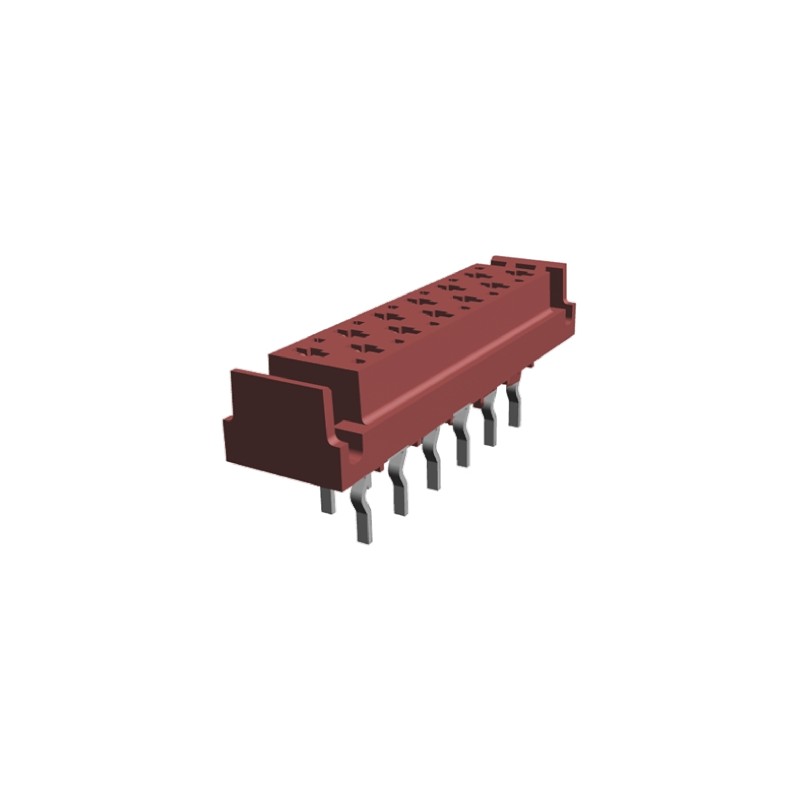 10 pcs - 1-338068-2 TE Connectivity Micro-MaTch Series Straight Through Hole Mount PCB Socket, 12-Contact, 2-Row, 2.54mm Pitch, 