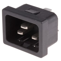 20 pcs - RS PRO Snap-In IEC Connector Male, 20A, 250 V