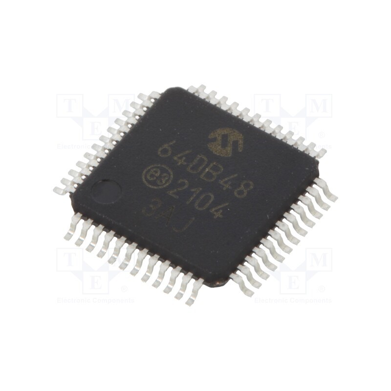 10 pcs : AVR64DB48-I/PT - IC: AVR microcontroller, TQFP48, Ext.inter: 41, Cmp: 3, AVR64, 0.5mm