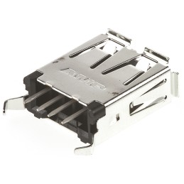 10 pcs - 1734366-1 TE Connectivity Straight, Through Hole, Socket Type A USB Connector