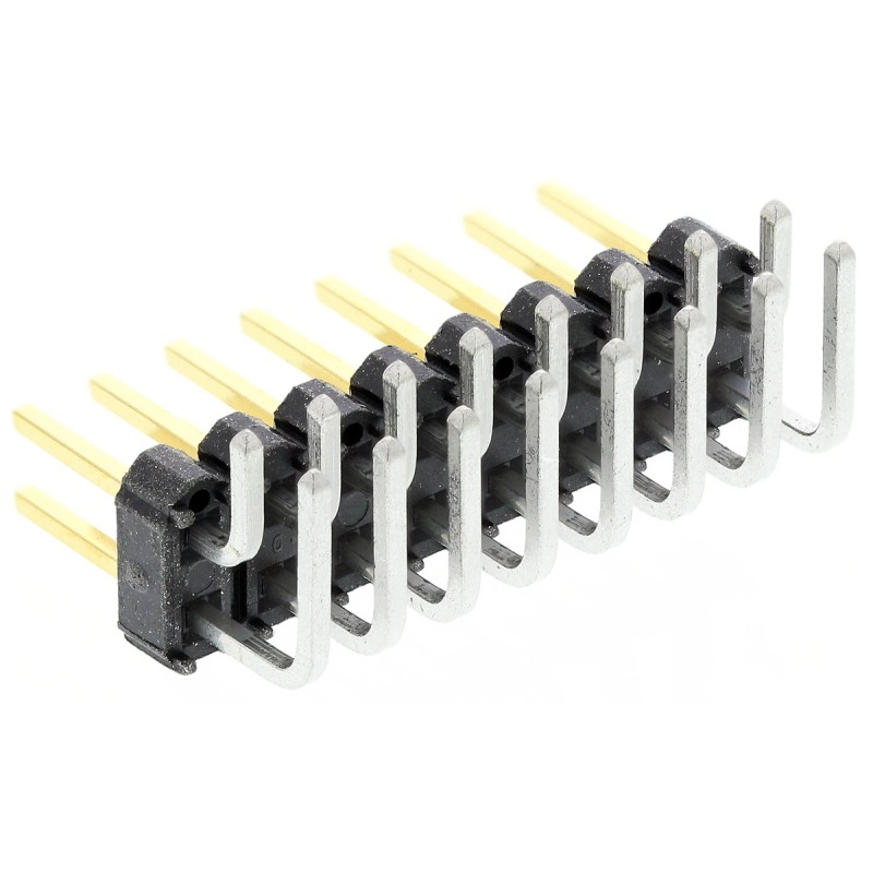 10 pcs - TSW-108-08-L-D-RA Samtec TSW Series Right Angle Through Hole Pin Header, 16 Contact(s), 2.54mm Pitch, 2 Row(s), Unshrou