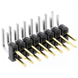 10 pcs - TSW-108-08-L-D-RA Samtec TSW Series Right Angle Through Hole Pin Header, 16 Contact(s), 2.54mm Pitch, 2 Row(s), Unshrou