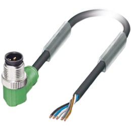 1 pcs - Phoenix Contact Right Angle Male 5 way M12 to Unterminated Sensor Actuator Cable, 1.5m