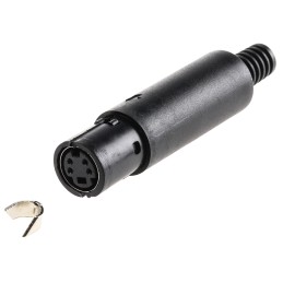 10 pcs - MJ-372/4 Lumberg 4 Pole Miniature Din Socket, 1A, 100 V ac, Female, Cable Mount