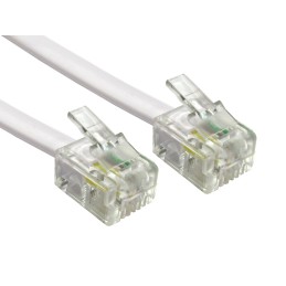 10 pcs - RS PRO Male RJ11 to Male RJ11 Telephone Cable, White Sheath
