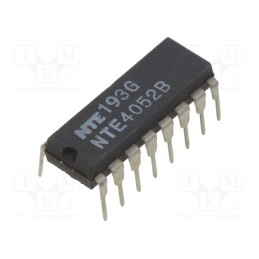 10 pcs : NTE4052B - IC: analog switch, multiplexer, DIP16, 3÷18VDC, 600uA, CMOS