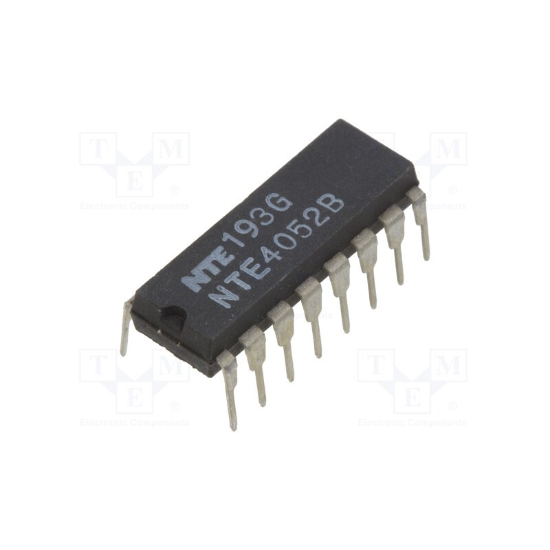 10 pcs : NTE4052B - IC: analog switch, multiplexer, DIP16, 3÷18VDC, 600uA, CMOS
