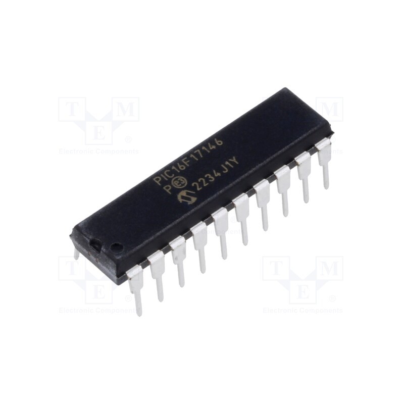 10 pcs : PIC16F17146-I/P - IC: PIC microcontroller, 28kB, ADC,DAC,EUSART,I2C / SPI, THT