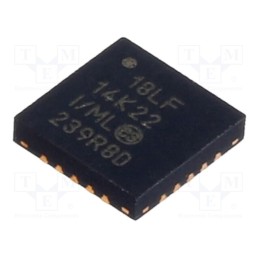 10 pcs : PIC18LF14K22-I/ML - IC: PIC microcontroller, 64MHz, 1.8÷3.6VDC, SMD, QFN20, PIC18,