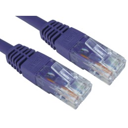 10 pcs - RS PRO Cat6 Straight Male RJ45 to Straight Male RJ45 Ethernet Cable, UTP, Purple PVC Sheath, 250mm