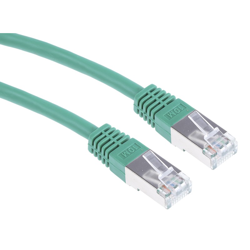 1 pcs - RS PRO Cat6 Male RJ45 to Male RJ45 Ethernet Cable, S/FTP, Green PVC Sheath, 10m
