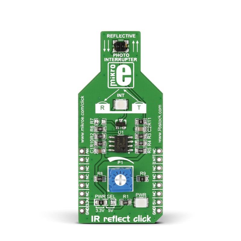 1 pcs - MikroElektronika IR Reflect Click Proximity Sensor mikroBus Click Board for GP2S700HCP